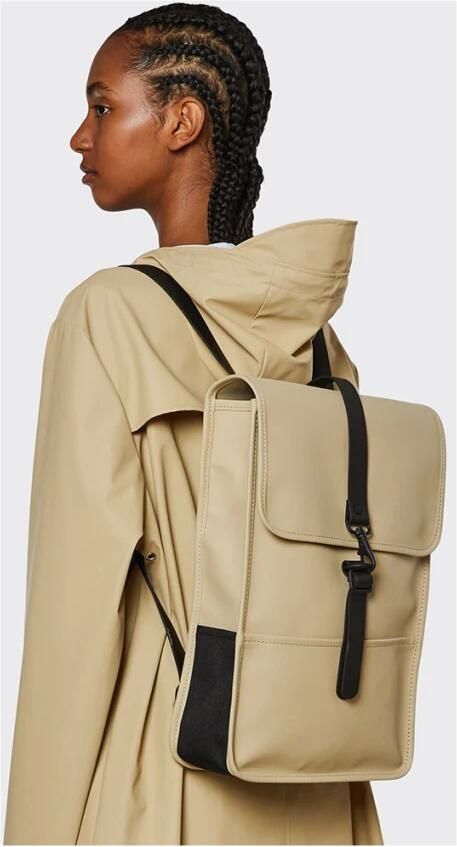Rains Sand Mini Rugzak Waterdicht Duurzaam Stijlvol Beige Unisex - Foto 5