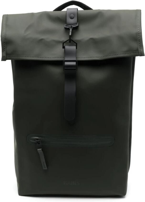 Rains Groene Waterdichte Rugzak met Handvat en Verstelbare Schouderbanden Green - Foto 9