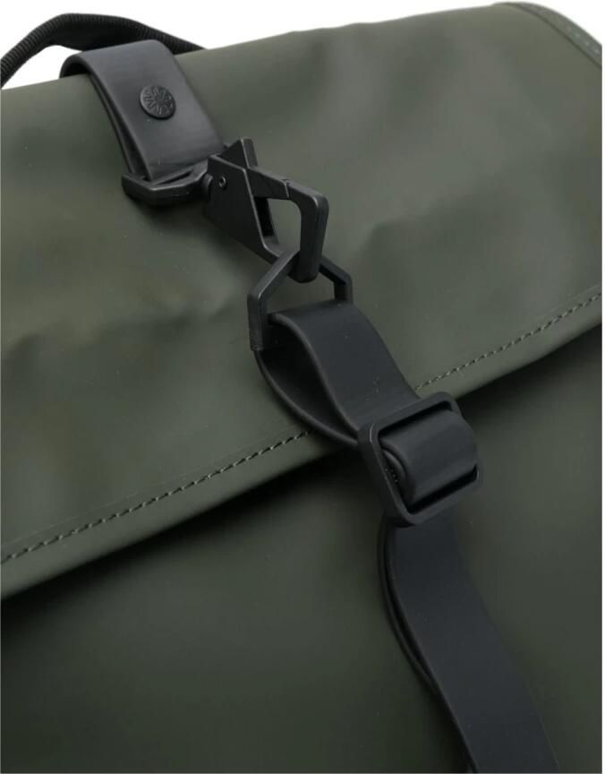 Rains Groene Waterdichte Rugzak met Handvat en Verstelbare Schouderbanden Green - Foto 4