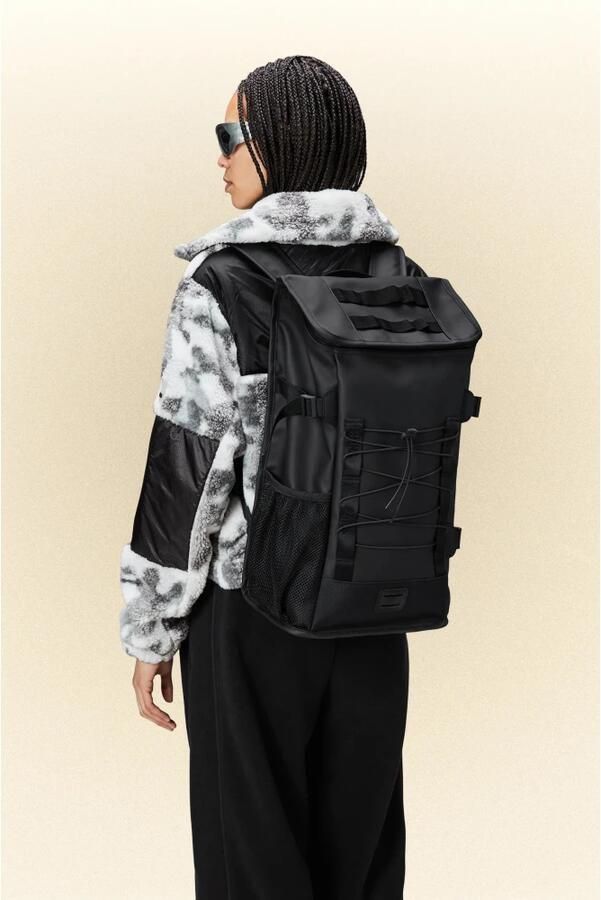 Rains Rugzak met bedrukt logo en verstelbare band Black - Foto 5