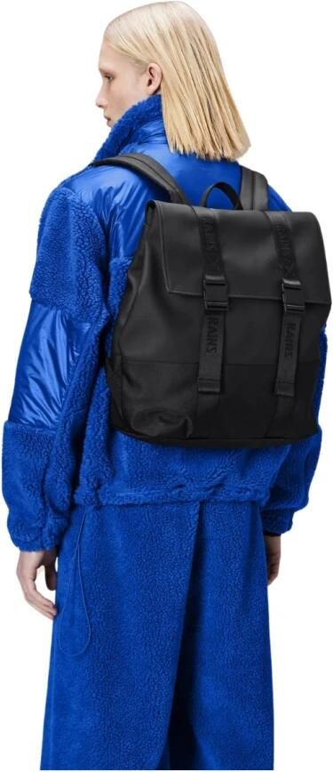 Rains Zwarte Waterdichte Rugzak met Verstelbare Banden Black