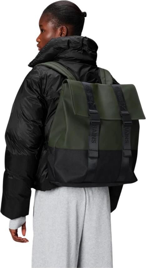 Rains Groene Waterdichte Rugzak met Verstelbare Banden Green Heren - Foto 3