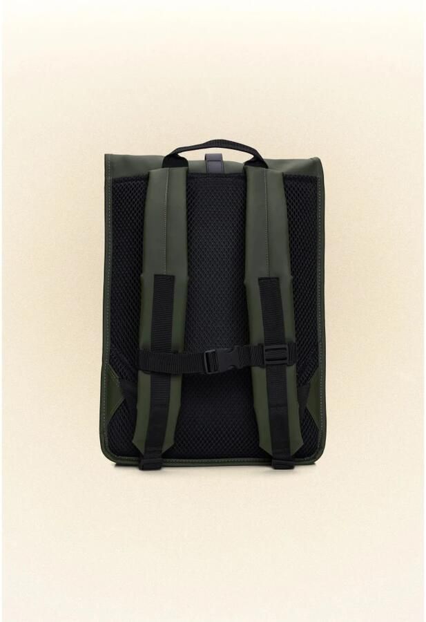 Rains Groene Waterdichte Rugzak met Handvat en Verstelbare Schouderbanden Green - Foto 5