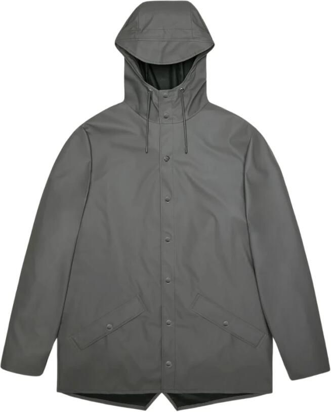 Rains Slate-M Klassieke Jas Waterdichte Hoodie Gray - Foto 2