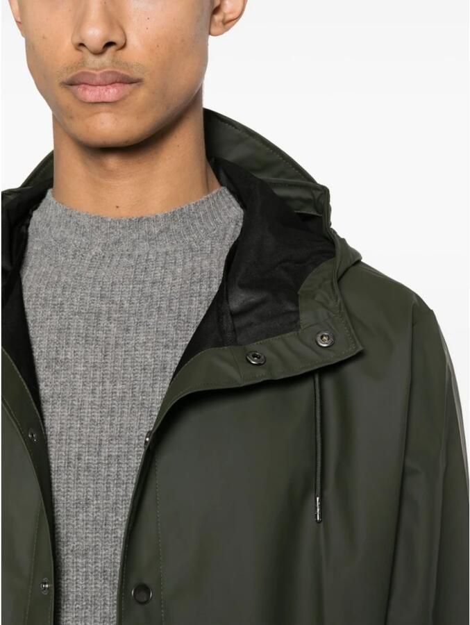 Rains Groene regenjas met verstelbare chetten Beige