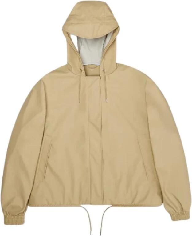 Rains Essential Aesthetics Short Fishtail Parka Jacket Beige - Foto 2