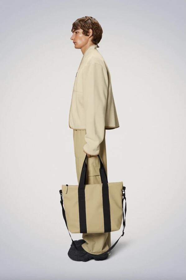 Rains Waterdichte Tote Tas met Patina Afwerking Beige Unisex
