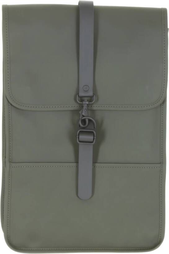 Rains Militaire Stijl Groene Rubberen Rugzak Green Unisex