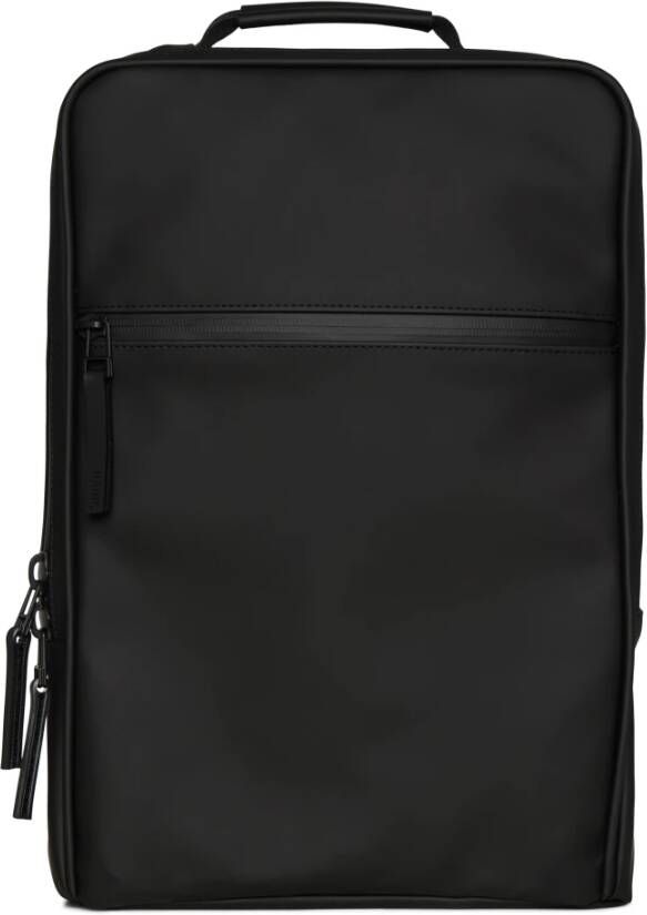 Rains Zwarte rugzak met ritssluiting en laptopvak Black Unisex