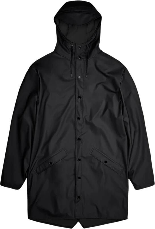 Rains Tijdloze Unisex Lange Jas Zwart Dames
