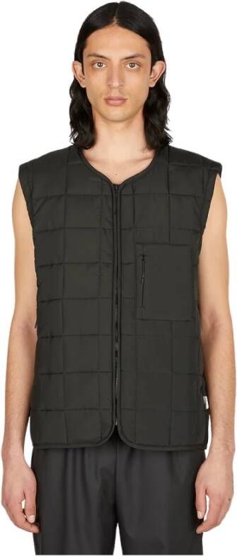 Rains Stijlvolle Polyester Gilet voor Heren Black Heren