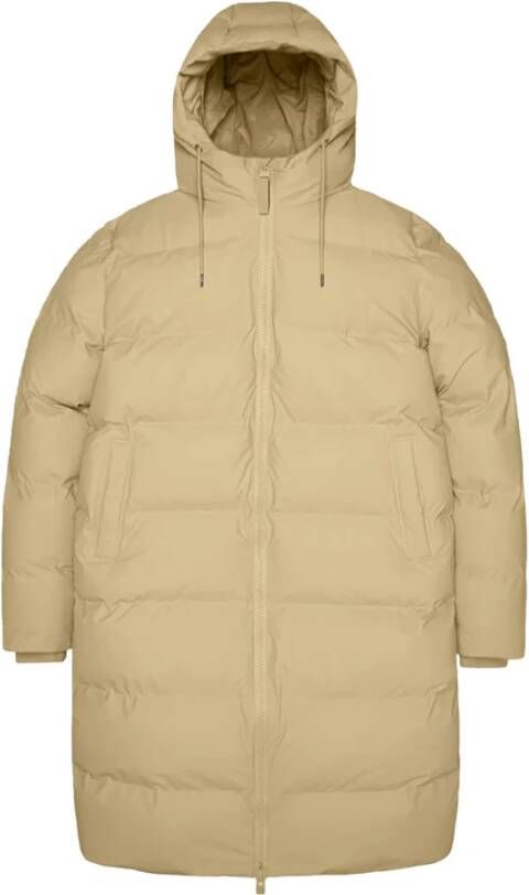 Rains Waterdichte Winter Puffer Jas Beige Dames