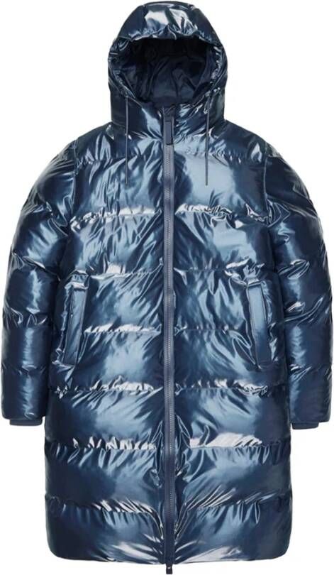 Rains Waterdichte Winter Puffer Jas Blauw Dames