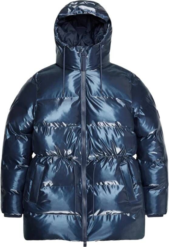 Rains Waterdichte Winter Puffer Jas Blauw Dames