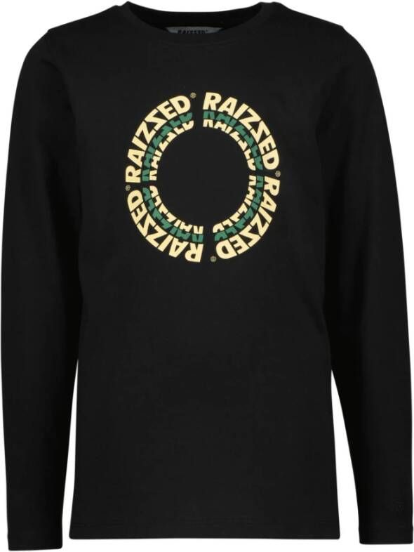 Raizzed longsleeve Cleveland met printopdruk zwart Jongens Katoen Ronde hals 164