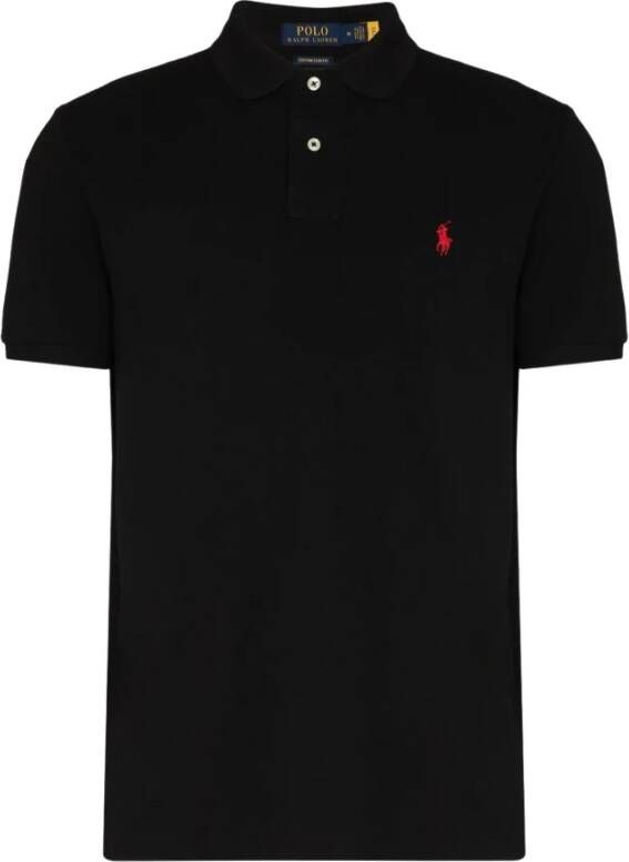 Ralph Lauren Aangepast Slim Fit Polo Shirt Zwart Heren