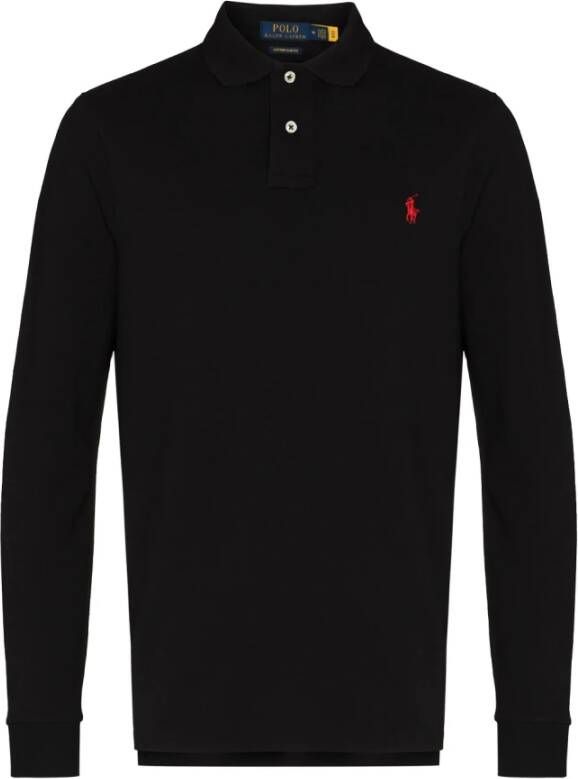 Ralph Lauren Aangepaste slim fit polo shirt Zwart Heren