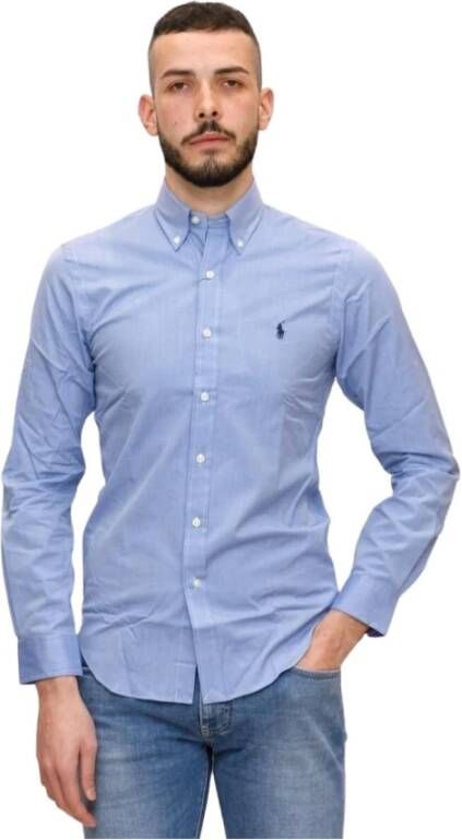 Ralph Lauren Basic Overhemd Blauw Heren