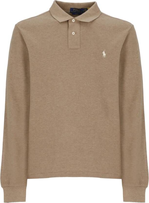 Ralph Lauren Beige Katoenen Poloshirt met Iconische Pony Borduursel Beige Heren