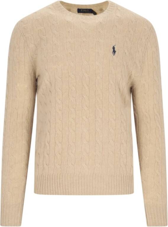Ralph Lauren Bruine Sweater van Kasjmier en Wol met Iconisch Pony Logo Brown Heren