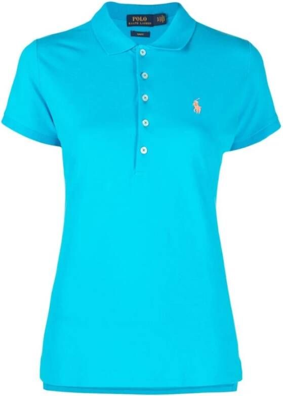 Ralph Lauren Blauw Kortemouw Polo Shirt Blauw Dames