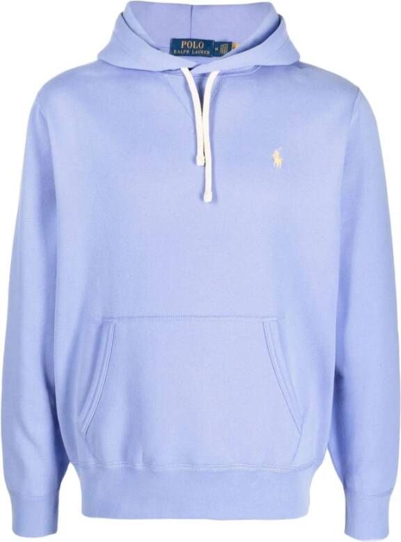 Ralph Lauren Blauwe Logo-Geborduurde Trekkoord Hoodie Blauw Heren