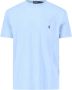 POLO Ralph Lauren regular fit T-shirt met linnen powder blue - Thumbnail 3