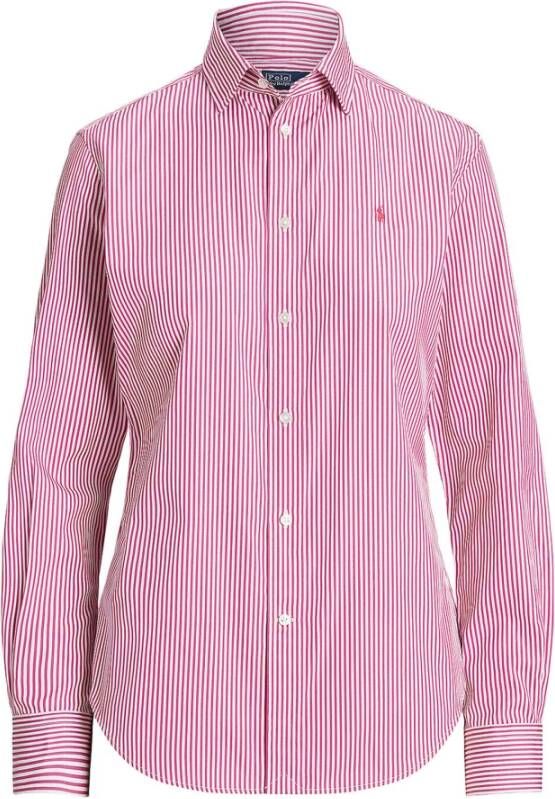 Polo Ralph Lauren Klassieke Gestreepte Katoenen Overhemd Pink Dames