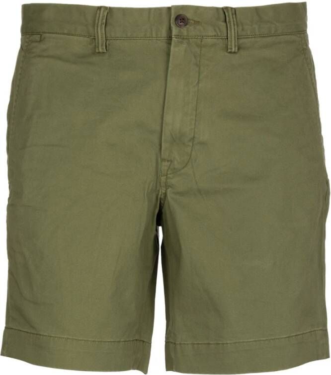 Ralph Lauren Stretch Chino Shorts met Logo Borduursel Green Heren