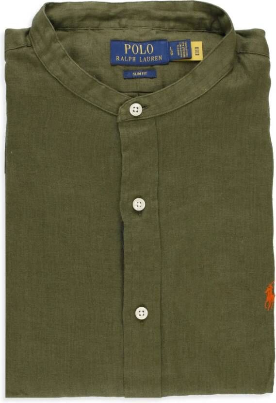 Polo Ralph Lauren Slim fit linnen overhemd met opstaande kraag