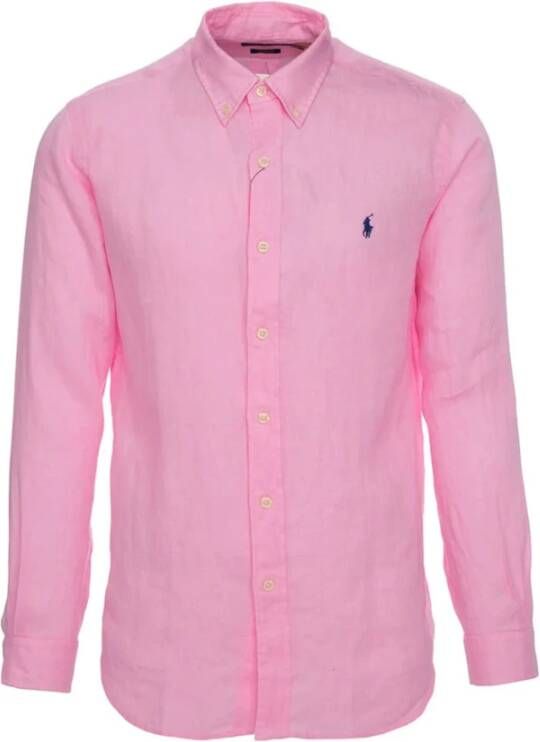 Ralph Lauren Stijlvolle Linnen Casual Overhemd voor Heren Pink Heren