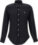 Polo Ralph Lauren Zwarte Polo Shirt met Button-Down Kraag en Geborduurd Pony Logo Black Heren - Thumbnail 1