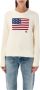 Ralph Lauren Crèmekleurige Gebreide Trui met Amerikaanse Vlag Borduursel Beige Dames - Thumbnail 1