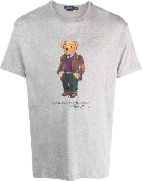Ralph Lauren Custom Fit Polo Bear T-Shirt Grijs Heren