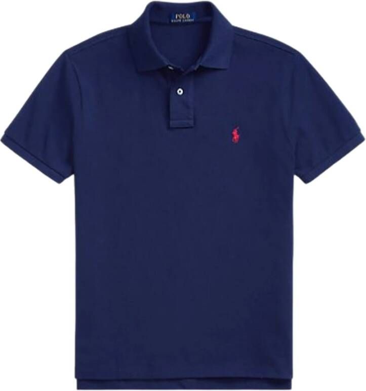 Ralph Lauren Custom Slim Fit Polo Shirt Blauw Heren