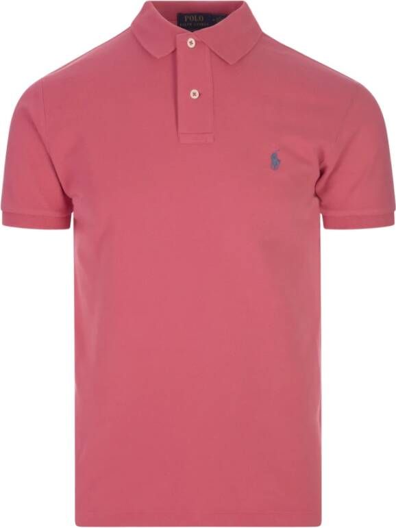 Ralph Lauren Custom Slim Fit Polo Shirt Pink Roze Heren