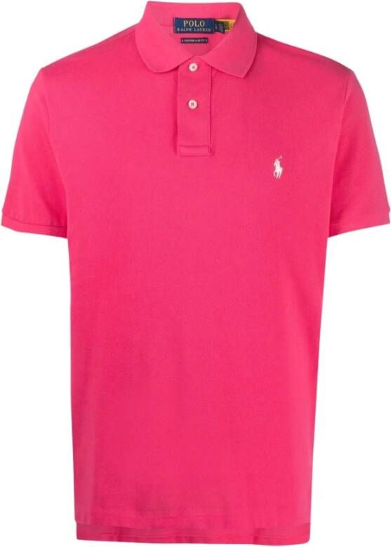 Ralph Lauren Custom Slim Fit Polo Shirt Roze Heren