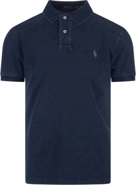 Ralph Lauren Custom Slim Fit Polo Shirt in Marineblauw Blue Heren