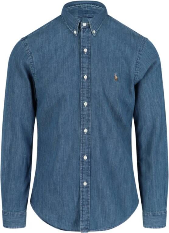 Ralph Lauren Denim Logo Overhemd voor Heren Blauw Heren