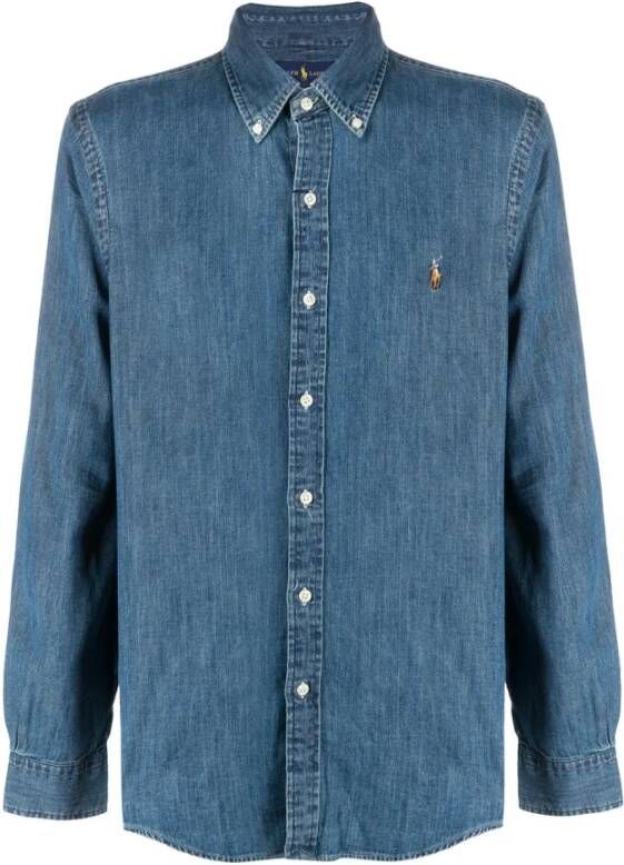 Ralph Lauren Donkerblauw knoopsluiting denim overhemd Blauw Heren