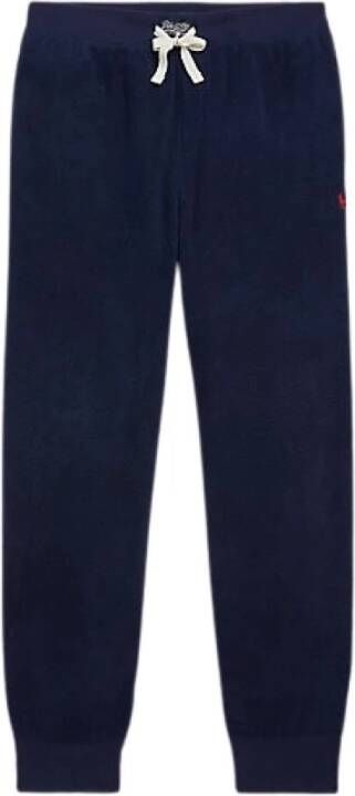 Ralph Lauren Fleece Sweatpants met elastische tailleband en boorden Blauw Heren