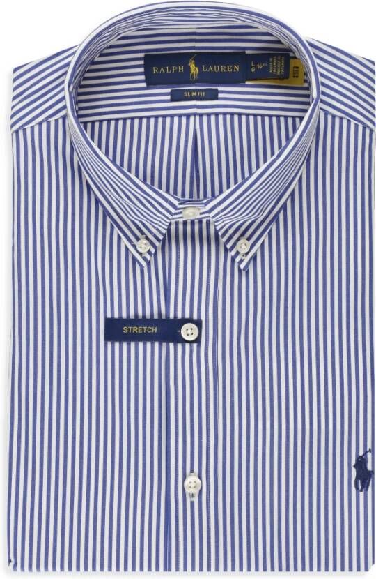 Ralph Lauren Gestreept Logo Overhemd voor Formele Garderobe Update Blue Heren