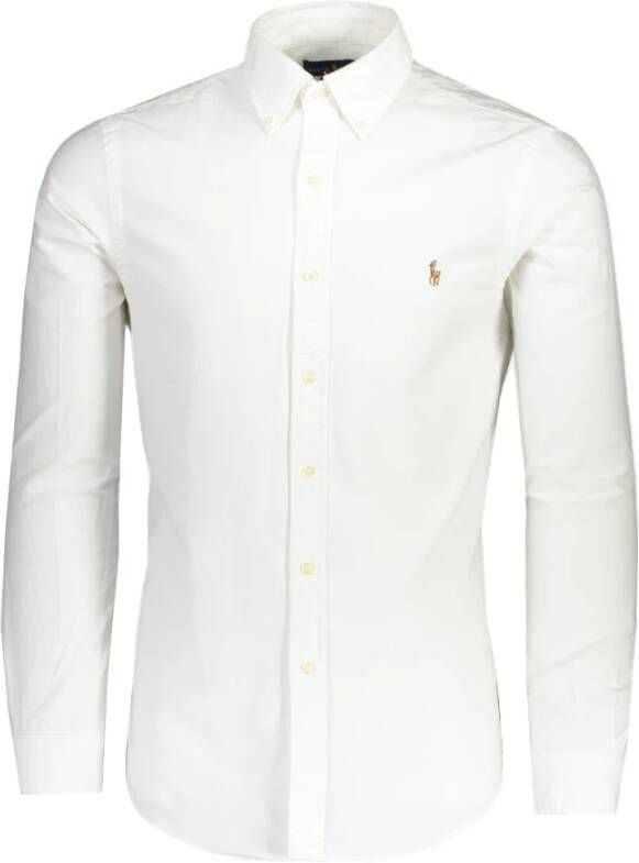 Polo Ralph Lauren Witte Oxford Overhemd Slim Fit Geborduurd Logo White Heren - Foto 15