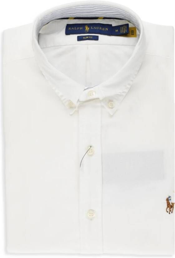 Polo Ralph Lauren Witte Oxford Overhemd Slim Fit Geborduurd Logo White Heren - Foto 12