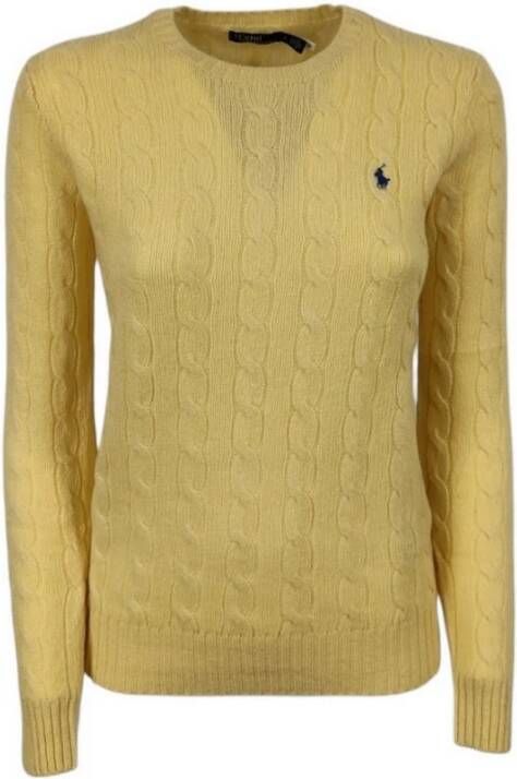 Ralph Lauren Gele Sweaters met Girocollo Trecce Yellow Dames