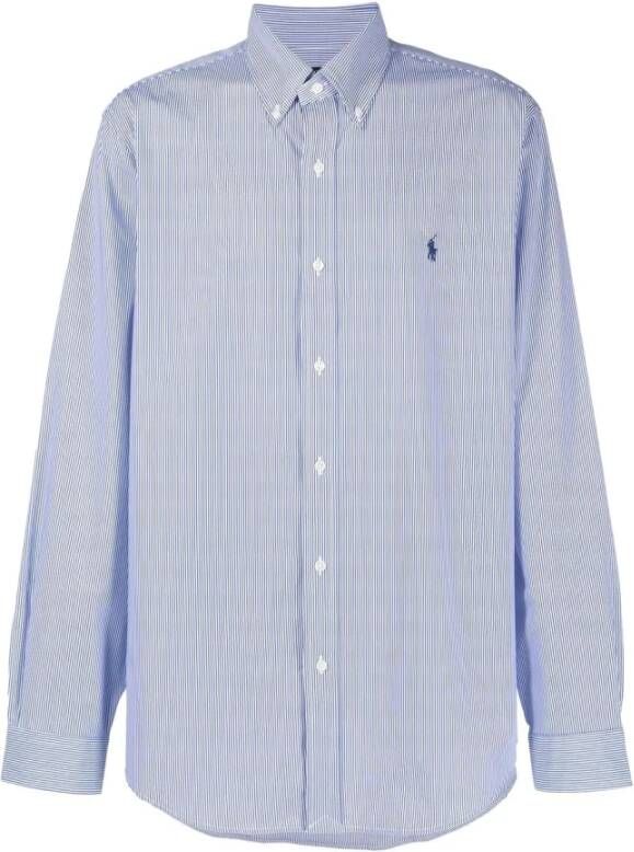 Ralph Lauren Gestreept katoenen overhemd Blauw Heren