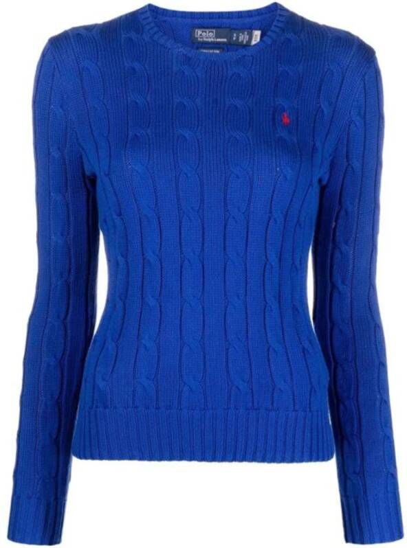 Ralph Lauren Comfortabele en stijlvolle ronde hals gebreide kleding voor vrouwen Blue Dames