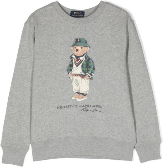 Ralph Lauren Grijze Katoenmix Kinderen Crew-Neck Sweatshirt Grijs Heren