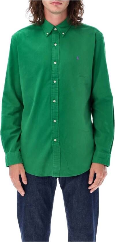 Ralph Lauren Groene Custom Fit Overhemd Aw23 Collectie Groen Heren