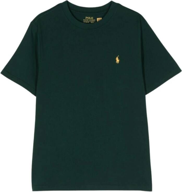 Ralph Lauren Groene kinderkatoenen T-shirt met geborduurde pony Green Heren